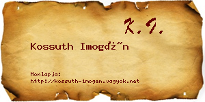 Kossuth Imogén névjegykártya